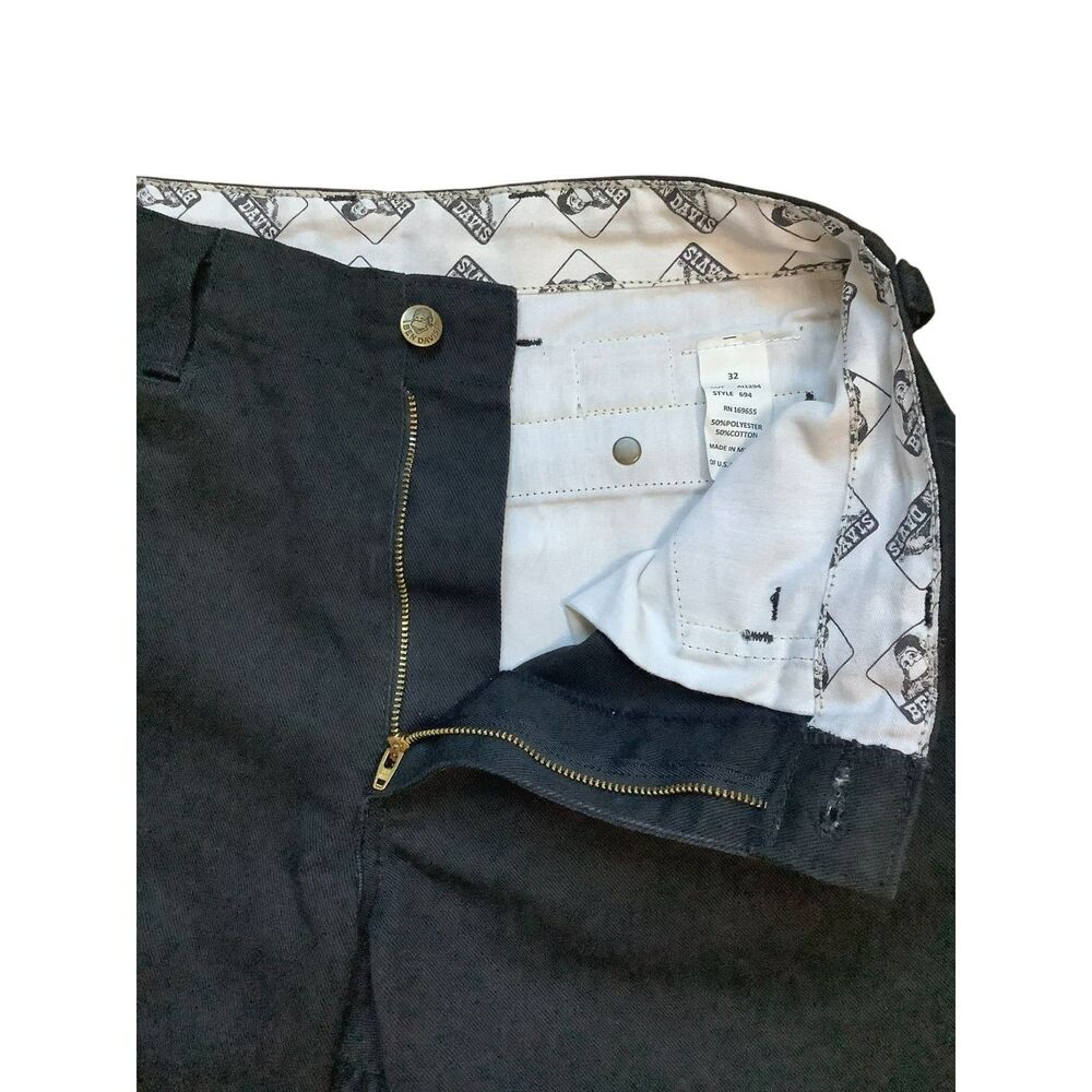 BEN DAVIS Black Original Twill Workwear Pants Size 32 - Picture 3 of 4